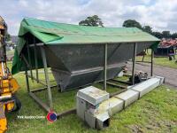 Portable grain pit with rollover sheet and conveyor, 20 TPH - 2