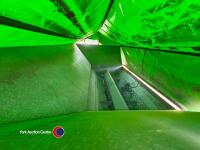 Portable grain pit with rollover sheet and conveyor, 20 TPH - 5