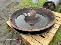 2 x round cast iron pig troughs - 3