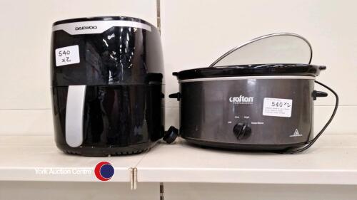 Daewoo double air fryer plus family size Crofton slow cooker
