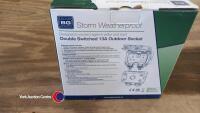 Storm weatherproof double switch outdoor socket. Unused. - 2