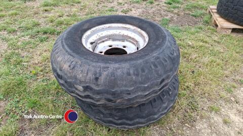 Pair 11.5/80-15.3 trailer wheels & tyres