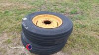 Pair 7.50-16' MF tractor wheels & tyres - 4