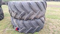 Pair 710/70 R42' Michelin tractor tyres - 4