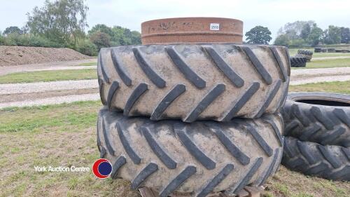 Pair of Stocks dual wheels c/w 20.8 x 38 tyres