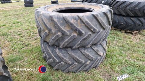 2 x Michelin 540/65R28 tyres - 50% tread, removed tubeless