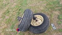 Pair 10.5 85. 15.3 wheels tyres and stub axles - 2