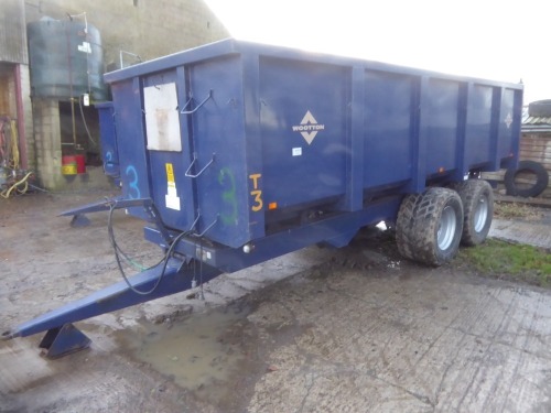 2003 Wootton 14T tandem axle grain trailer, manual end door, 560/45R/22.5 tyres