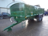 2016 Bailey Root Special 16T monocoque trailer, drop side, manual end door, sprung drawbar, front working platform, roll over sheet, 560/60R/22.5 tyres