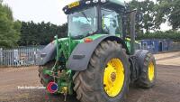 John Deere 7270R 4wd tractor c/w front linkage, cab and front suspension, Vario auto power, 50km/hr, 9095hrs, GN64 AZO, key in office - 4