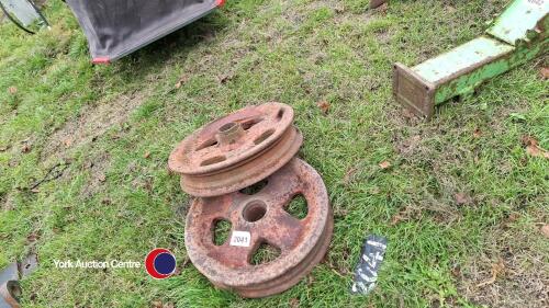 Pair of front cast wheels for old Fordson tractor