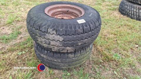 Pair of farm trailer wheels 11.5x15.3