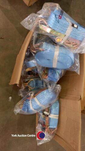 Box of 10 new heavy duty ratchet straps