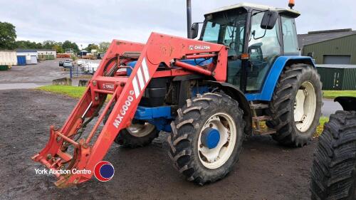 Ford 7840 SLE loader tractor, Chilton loader, with stands for removal 4 spools, 40k box, 9000 hours, straight off the farm, only used for moving bales, K863 CHJ, loader brackets & key in office - V5 in office
