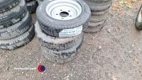 4 x 5-stud trailer wheels and tyres 155/70/12C - 4