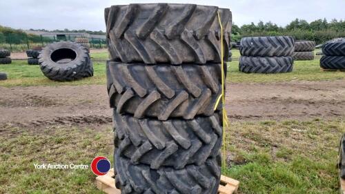 X4 405 70 20 (16.0 70 20) LOADALL TYRES .70% REMAINING TREAD. TYRES CHECKED AND TESTED, HOLD AIR AND READY FOR WORK. ANY REPAIRS HAVE BEEN CARRIED OUT AND TESTED AFTERWARDS. GOOD SOLID TYRES READY FOR WORK.