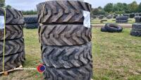 4 x 400/80/24 (15.5 80 24) Alliance Toughtrac Loadall tyres, 60%, checked and tested, hold air and ready for work. Good solid tyres. Any repairs carried out before testing.