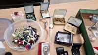 Large quantity of ladies and gents jewellery including some silver, watches, earrings, brooches - 2