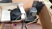 Box of cameras and equipment including Ricoh 35mm SLR camera - 2
