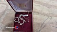 4 x sterling silver hoop earrings - 3