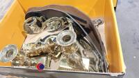 Quantity of horse brasses, brass candlesticks etc