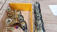 Quantity of horse brasses, brass candlesticks etc - 4