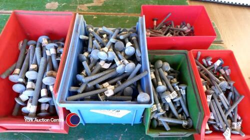 Large quantity of new galvanised coach bolts