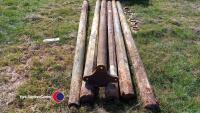 6x Cast iron posts - 8ft long 15mm wall thickness