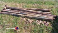 6x Cast iron posts - 8ft long 15mm wall thickness - 2