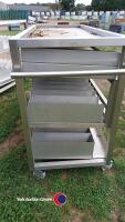 Large mobile stainless steel shelving, vgc - 3