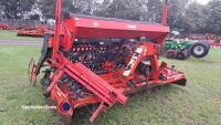 KRM 3m power harrow combination drill with stands, control unit, original manuals, box of spares and PTO shaft in office