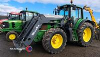 2010 John Deere 6930 Premium tractor, 50K autoquad gearbox, air brakes, Quicke Q65 loader c/w V5. SP59 AHE, key in office - V5 in office