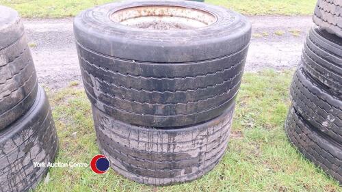 2 x Michelin 455/45/22.5 super single wheels and tyres