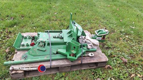 John Deere pickup hitch c/w bolts, rods and drawbar
