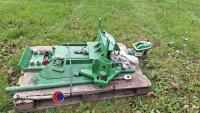 John Deere pickup hitch c/w bolts, rods and drawbar