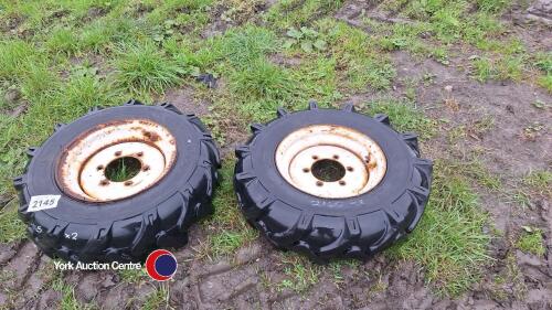 2 x 6/12 Iseki tractor wheels and tyres
