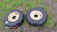 2 x 6/12 Iseki tractor wheels and tyres - 2
