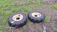 2 x 6/12 Iseki tractor wheels and tyres - 4