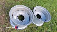 2x steel wheel rims 24 inch rims 16 wide in very good condition. - 2