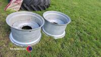 2x steel wheel rims 24 inch rims 16 wide in very good condition. - 3