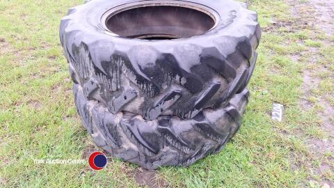 Pair of 420/70x28 Goodyear tyres