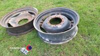 Pair of Stocks 11/36 heavy duty row crop rims with bolt in centres for JCB Fastrac