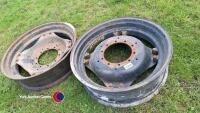 Pair of Stocks 11/36 heavy duty row crop rims with bolt in centres for JCB Fastrac - 2