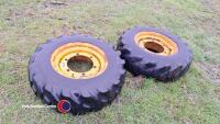 Pair 10.5/80/18 wheels & tyres. - 4