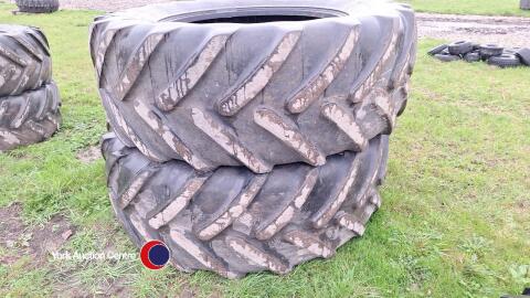 2 x 600/65R38 Michelin Multibib tyres