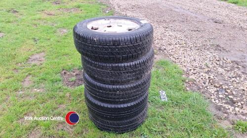 5 x Ford Sierra alloy wheels and tyres