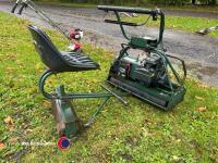 Atco Royale B30 cylinder lawnmower, electric key start with seat, no grassbox, been professionally sharpened, key in office - 4