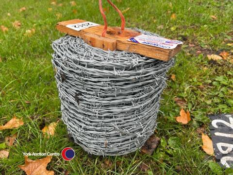 Roll of hi-tensile barbed wire