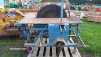 Tractor mounted Newland saw bench, PTO in office