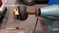 KEF bench grinder and polisher on table plus attachments - 2